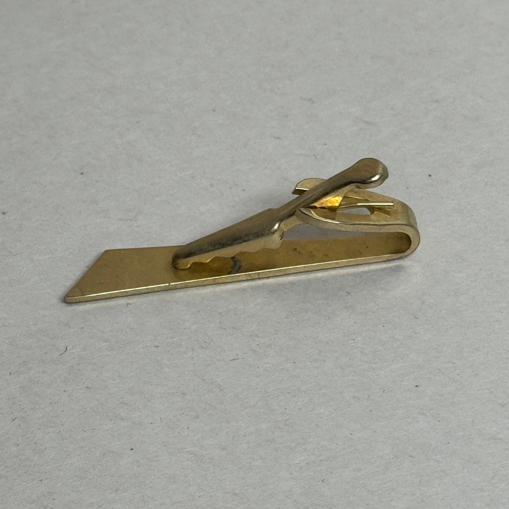 Vintage Gold-Tone Initial B Tie Clip Minimalist Men Accessory